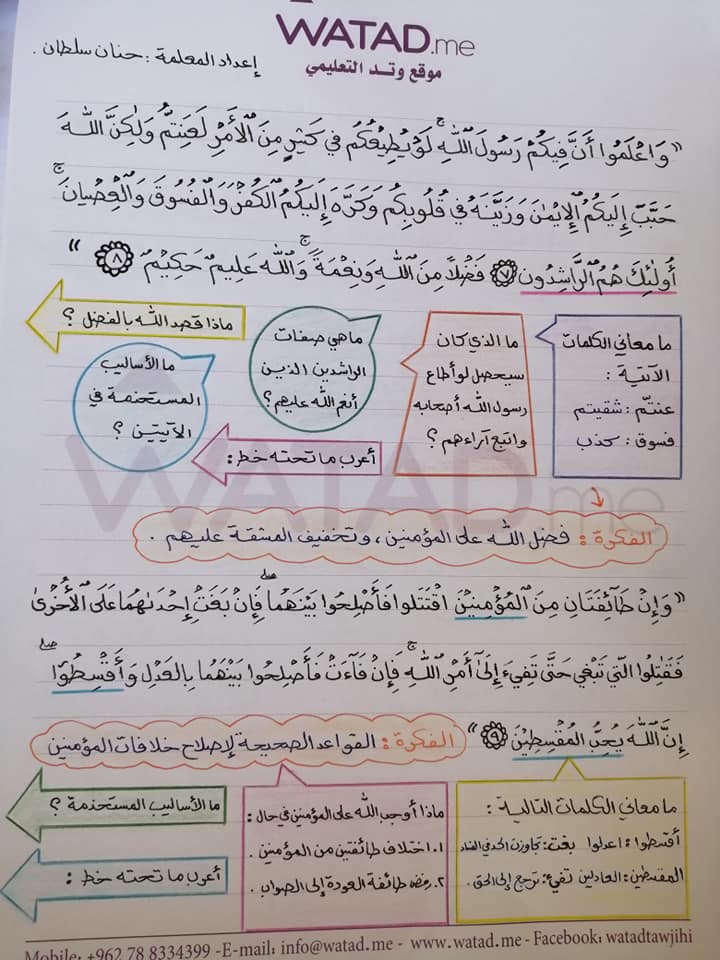 NDMyMzA5MQ27272 بالصور شرح وحدة مكارم الاخلاق مادة اللغة العربية للصف التاسع الفصل الاول 2020